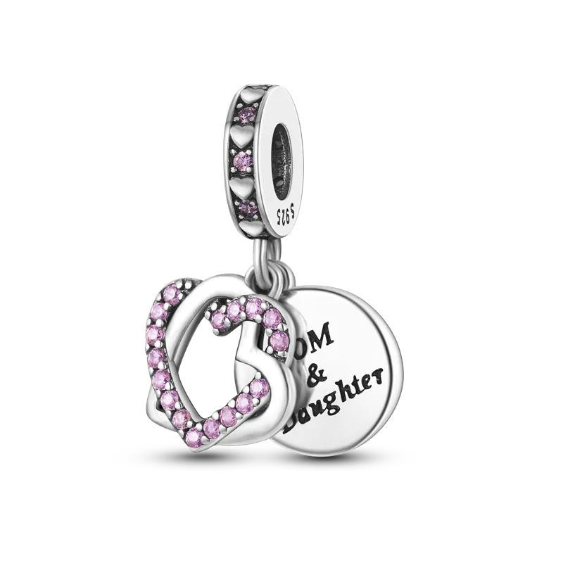 Mom & Daughter Heart Charm